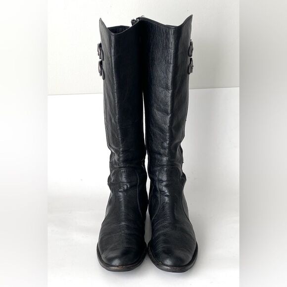 Paul Green Black Leather Heeled Tall Munchen Boots UK 7 (US 9.5) Victorian Prepp - Picture 2 of 12